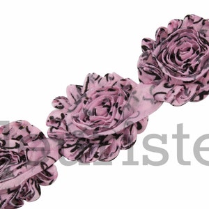 Shabby Rose Trim, Shabby Flower Trim, Shabby Flowers, Shabby wholesale, Shabby Trim, Chiffon flower, Shabby by yard, Pink Damask Shabby