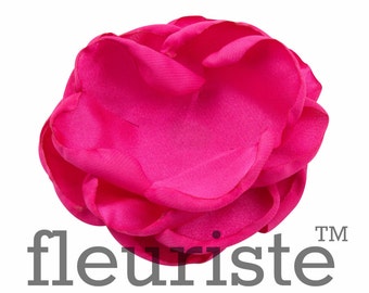 Rose rosa 4 strati bruciacchiato fiore, Chiffon fiore, commercio all'ingrosso fiore, fiore di stoffa, fascia fiore, abbellimento Fiore, fiore fai da te