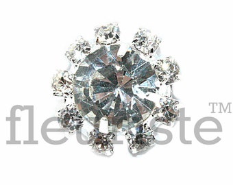 Rhinestone Button, Clear Rhinestone,  Pearl Rhinestone, Large Rhinestone, Embellishment, Supply Wholesale, Clear 12mm mini Rhinestone