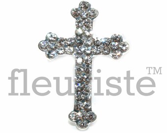Rhinestone Button, Cross, Clear Rhinestone,  Pearl Rhinestone, Large Rhinestone, Embellishment, Birthday Wholesale, Communion Rhinestone