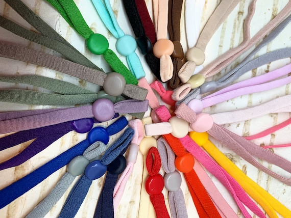 Adjustable Elastic for Face Mask, Pre cut Ear Loops Elastic for Masks, Soft Elastic for mask, Elastic with Stopper, Elastic for Sewing Masks
