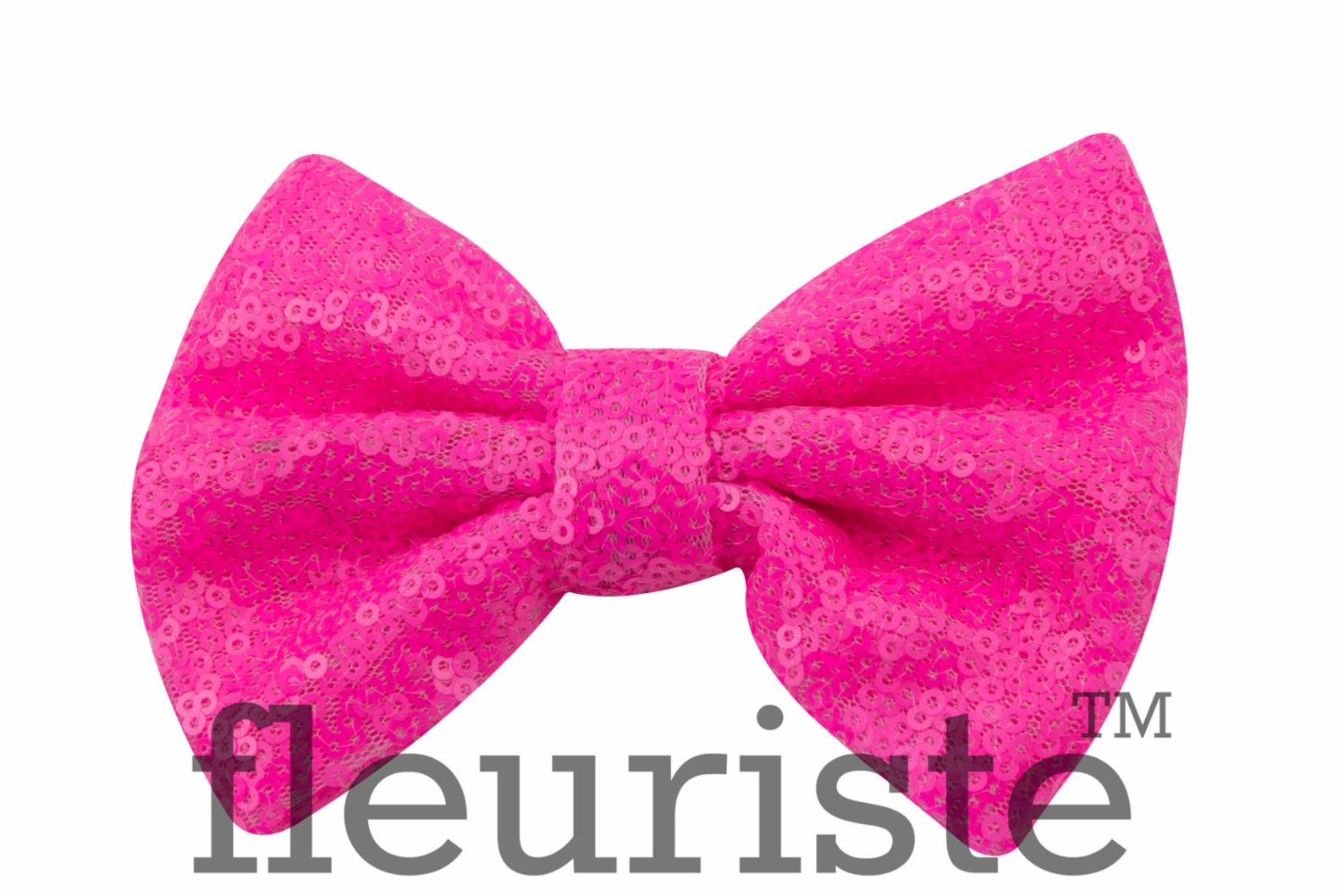 Neon Pink Sequin Bows Large Glitter Bow Shiny Bows Fabric Etsy