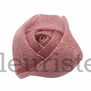 DUSTY PINK Sparkle Rosette, Fabric rose, Rolled Rosette, Wholesale Flower, Fabric Flower, Wedding Flower, Flower Embellishment, Diy Flower