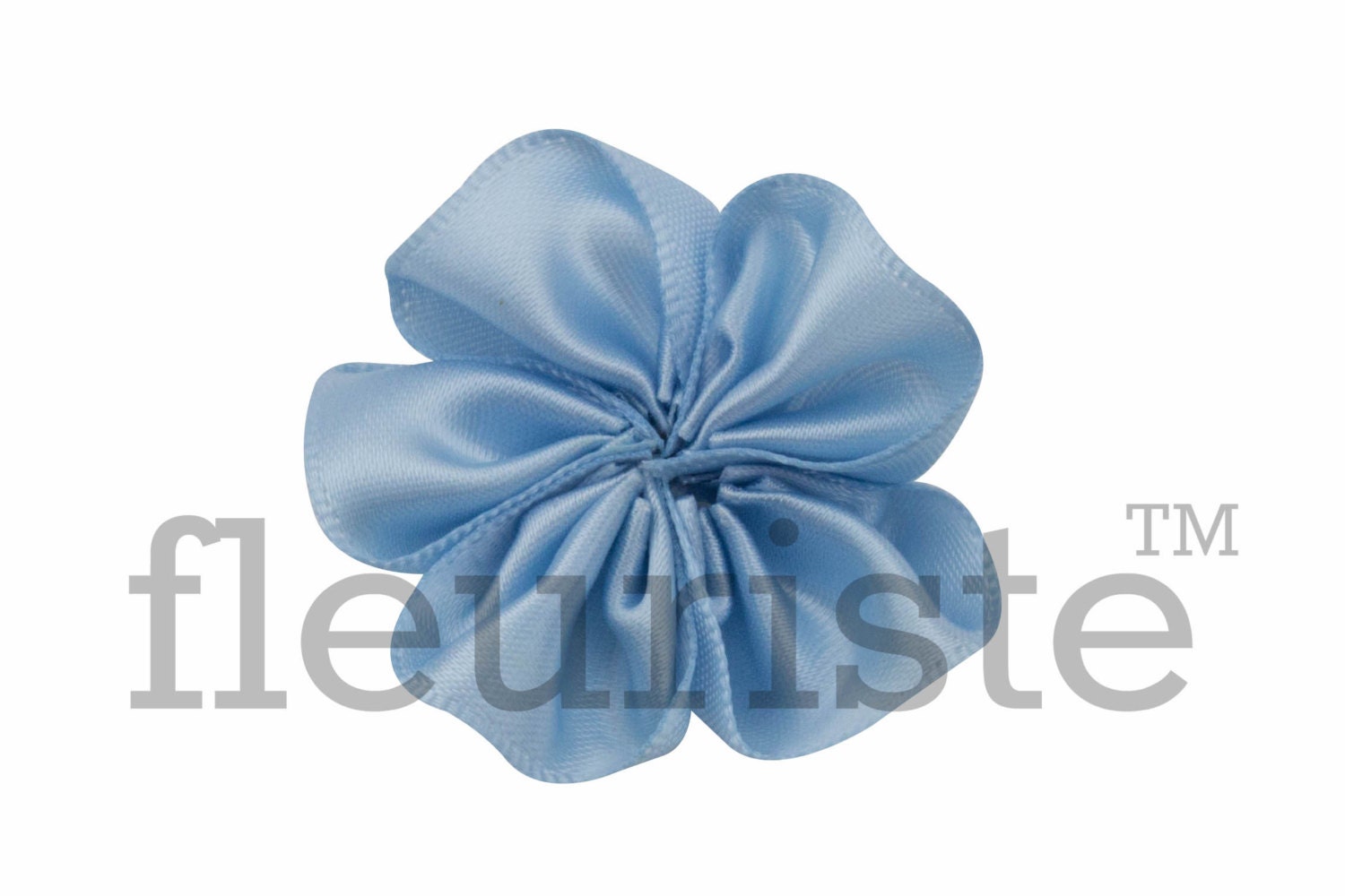 BABY BLUE Ribbon Flower Satin flower Fabric rose Rolled | Etsy