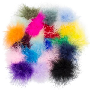 Marabou Feather Puffs, Marabou Puffs, Feather Puffs, Marabou Feathers, Curly Feathers, Feather Puff , Wholesale feather puffs, Choose Colors image 4