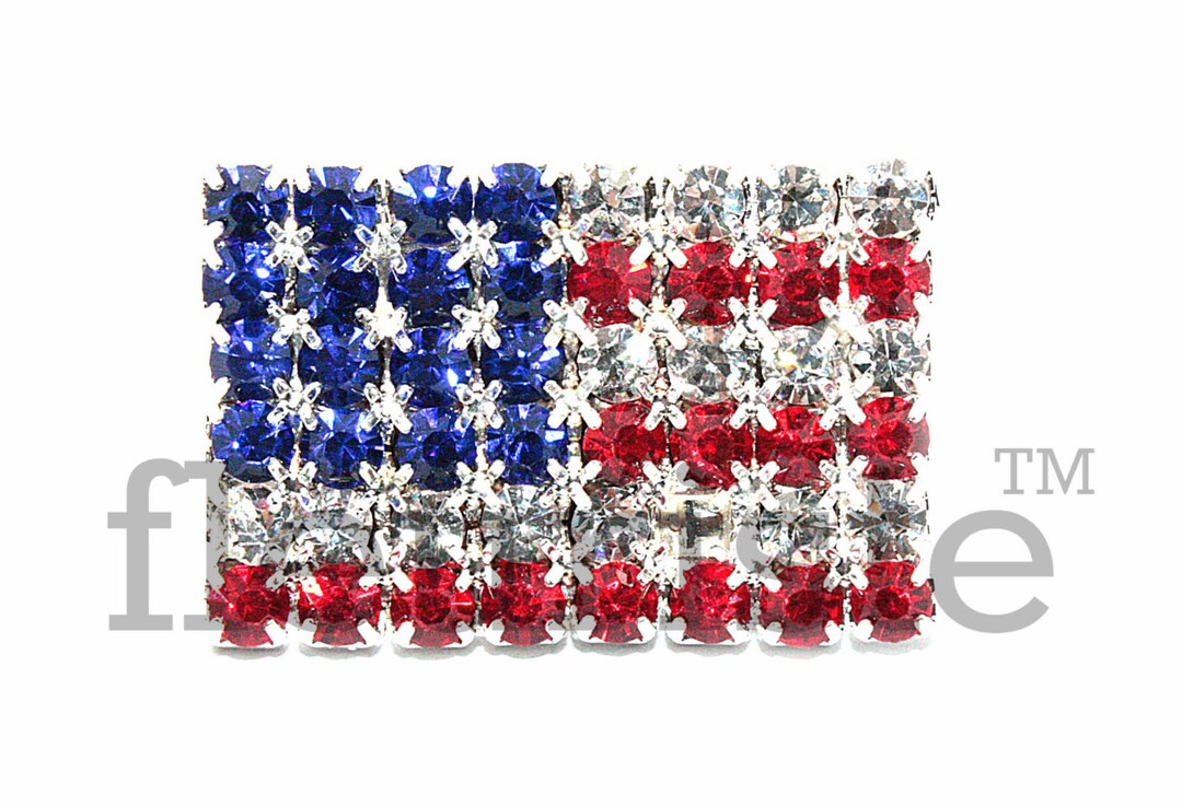 American Flag, Rhinestone Button, 4th of July Rhinestone, Flatback ...