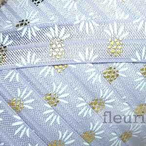 Pineapple on Lavender Fold Over Elastic, FOE, Foldover Elastic, FOE, Elastic By Yard, 5/8 Elastic, Printed Elastic, Wholesale Elastic