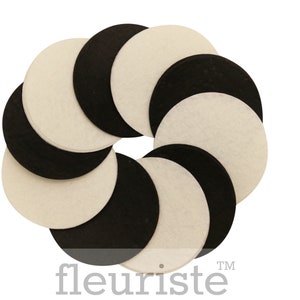 2.75" feltro circoli, feltro Backing, Pre taglio cerchi di feltro, fiore backoff, feltro, archetto forniture, cerchi di feltro fai da te, commercio all'ingrosso nero bianco