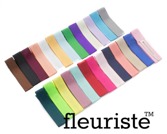Lined Alligator Clips, Grosgrain Ribbon Clips, Ribbon Lined Clips, Metal Clips, Hair Clips, Partially Lined , Single Prong 1.75"