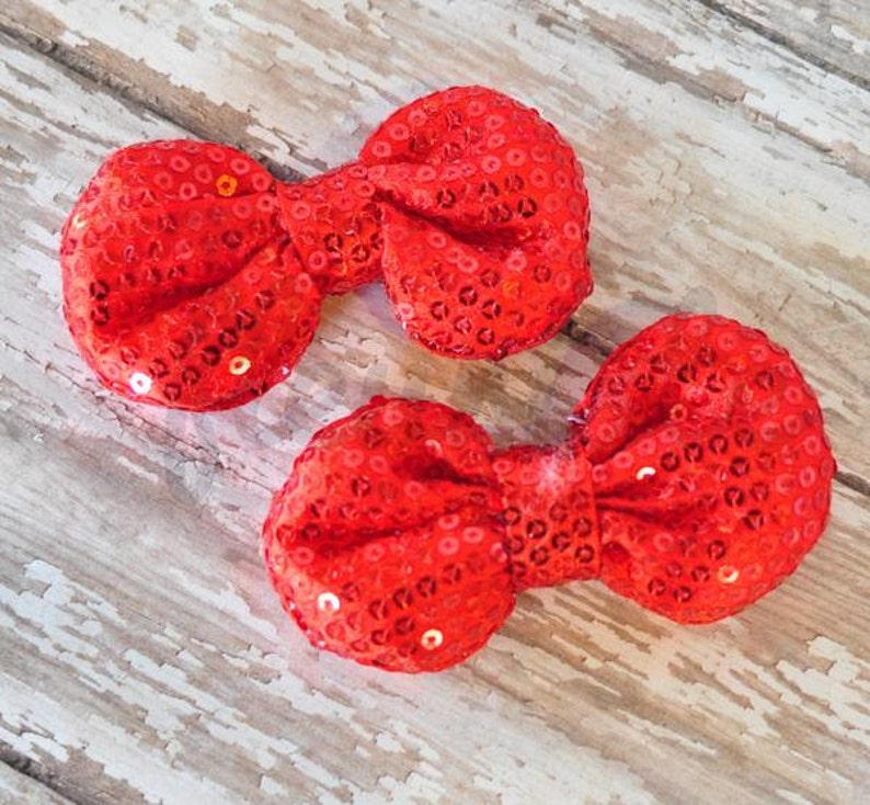 3 Sequin Bow Glitter Bow Bows Fabric Bows Diy Etsy