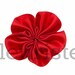 RED RIBBON FLOWER Satin Flower Fabric Rose Rolled Rosette - Etsy