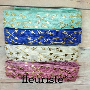 Fold Over Elastic, FOE, Foldover Elastic, Elastic By Yard, 5/8 Elastic, Elastic Printed Elastic, Wholesale Elastic, Choose Color Arrow
