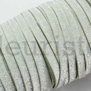 Dusty Green Frosted Elastic, Stretch Elastic, Elastic By Yard, 3/8 Elastic, Glitter Elastic, Wholesale Elastic, FOE, Light Green Frosted