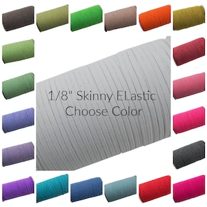 Skinny Elastic, Thin Elastic, 1/8 Elastic, Elastic Yard, Fold Over Elastic, Solid Elastic, Wholesale Elastic, Stretch, 3mm Mask Making 180 y