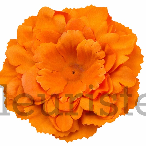 Orange Peony Flower, 3.5" Flower, Wholesale Flower, Fabric Flower, Headband Flower, Flower Embellishment,  Diy Flower, DIY chiffon flower