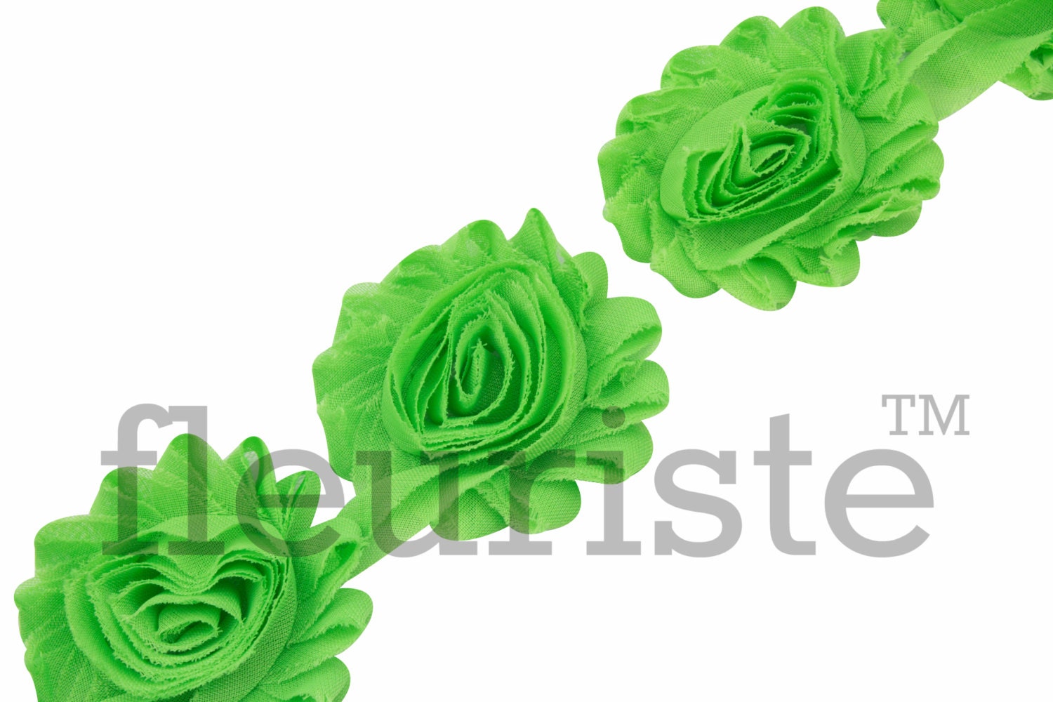 Shabby Flower trim Rose Trim 12 yard Chiffon Trim Wholesale Trim Neon Yellow Shabby Rose Trim Shabby Flower Shabby Chic
