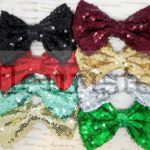 NEW Sequin Bow, Glitter Bow,  Bows, Fabric Bows, diy Bows, DIY Hair Bows, Soft Bows, Wholesale Bows, Diy Headband, 4" Choose colors