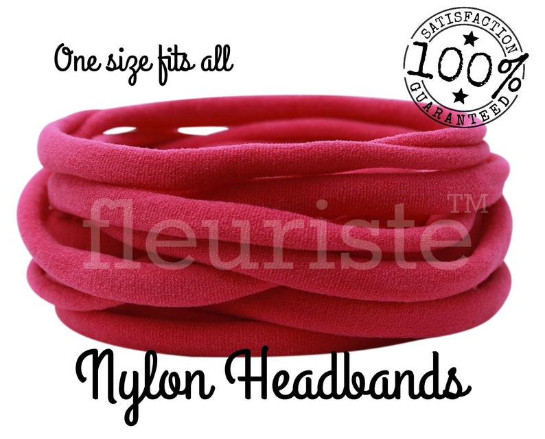 Hot Pink Nylon Headbands Wholesale Nylon Headbands Bulk Etsy UK