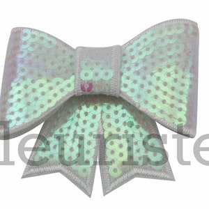 WHITE 3 inch Sequin Bows, Mini Sequin Bows, Mini Bows, Sparkly Bows, Fabric Bows, DIY Bows, Soft Bows, Wholesale Bows, Diy Headband