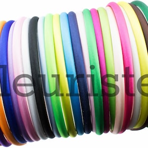 Satin Headbands, Plastic Headbands, 7mm Headbands, DIY Headbands, Wholesale Headbands, Plain headbands, Covered Headbands, Toddler Headbands