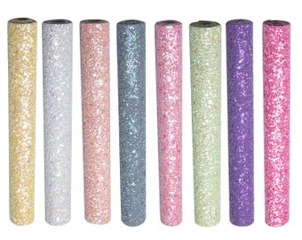 PASTEL CHUNKY GLitter Sheet Faux Leather Sheets Cricut Bow Supplies, Canvas Synthetic Leather Sheets, Fabric Earrings Supplies, DIY Supply
