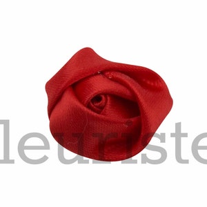RED Rosette, Satin Rolled Rosette, Fabric rose, Rolled Rosette, Wholesale Flower, Fabric Flower, Wedding Flower, Flower Embellishment