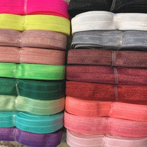 Fold Over Elastic, Stretch Elastic, Foldover Elastic, Elastic, 5/8 Elastic, Solid Elastic, Wholesale Mask Making Elastic, FOE, Choose Color