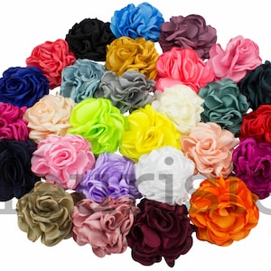 2&quot; Burned Petal Flower, Satin Flower, Burned Flower, DIY Flower, Wholesale Flower, Fabric Flower, Wedding Flower, Satin Flower, CHOOSE COLOR