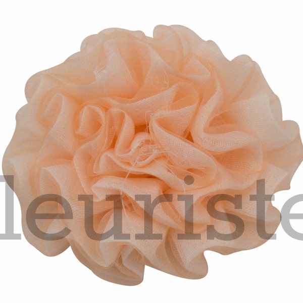 PEACH Petti Puff Flower, Chiffon Flower with pearl, Wholesale Flower, Fabric Flower, Headband Flower, Fabric Flower, DIY Flower