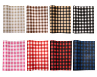 Bufallo Plaid Full Sheet Faux Leather Sheets Cricut Bow Supplies, Canvas Synthetic Leather Sheets, Fabric Earrings Supplies, DIY Supply