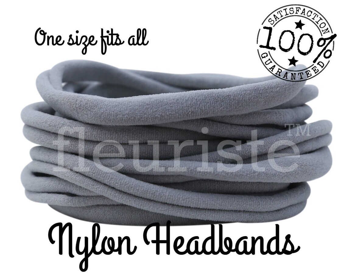 Gray Nylon Headbands Wholesale Nylon Headbands Bulk Etsy