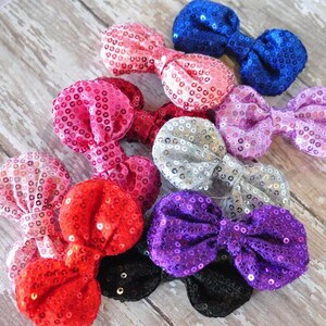 3&quot; Sequin Bow, Glitter Bow,  Bows, Fabric Bows, diy Sparkly Bows, DIY Hair Bows, Soft Bows, Wholesale Bows, Diy Headband, 3&quot;, Choose Colors