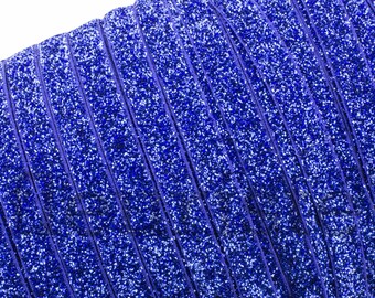 ROYAL Glitter Elastic, Glitter FOE, Foldover Elastic, Elastic By Yard, 3 /8 Elastic, Wholesale Elastic, Glitter Fold over Elastic