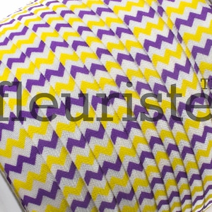 Fold Over Elastic, FOE, Foldover Elastic, Elastic By Yard, 5/8 Elastic, Printed Elastic, Wholesale Elastic, Yellow Purple Chevron