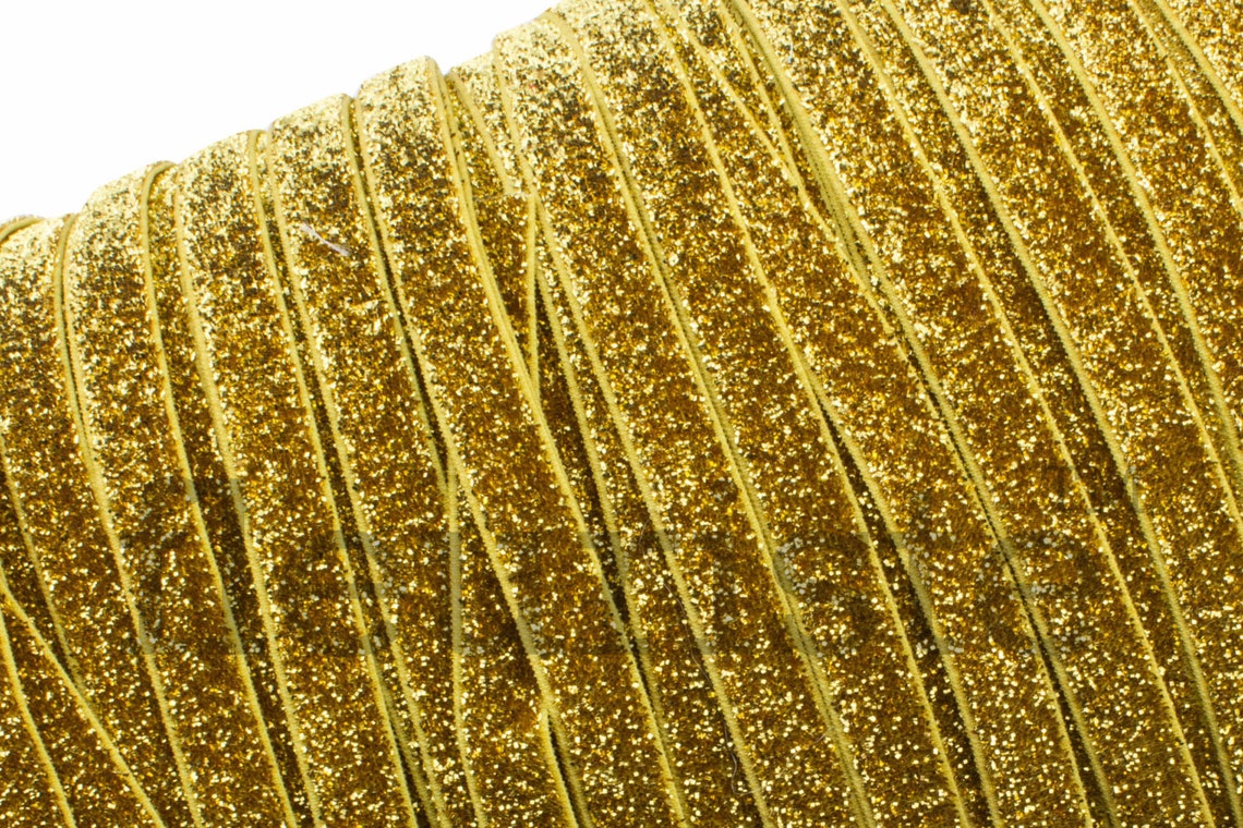 GOLD Glitter Elastic Glitter FOE Foldover Elastic Elastic Etsy