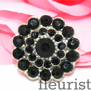 Rhinestone Button, Flat back Rhinestone, Pearl Button, Flower Center Button, FlatBack Rhinestone, Embellishment, Wholesale Rhinestone Black