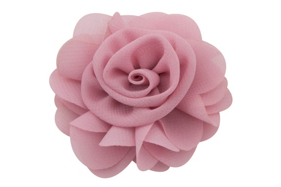 Wholesale Flower Rose Flower Crown Fabric Flower Headband Supplies Satin Rosette Flower Embelishment Dusty Pink Petal Wedding Flowers