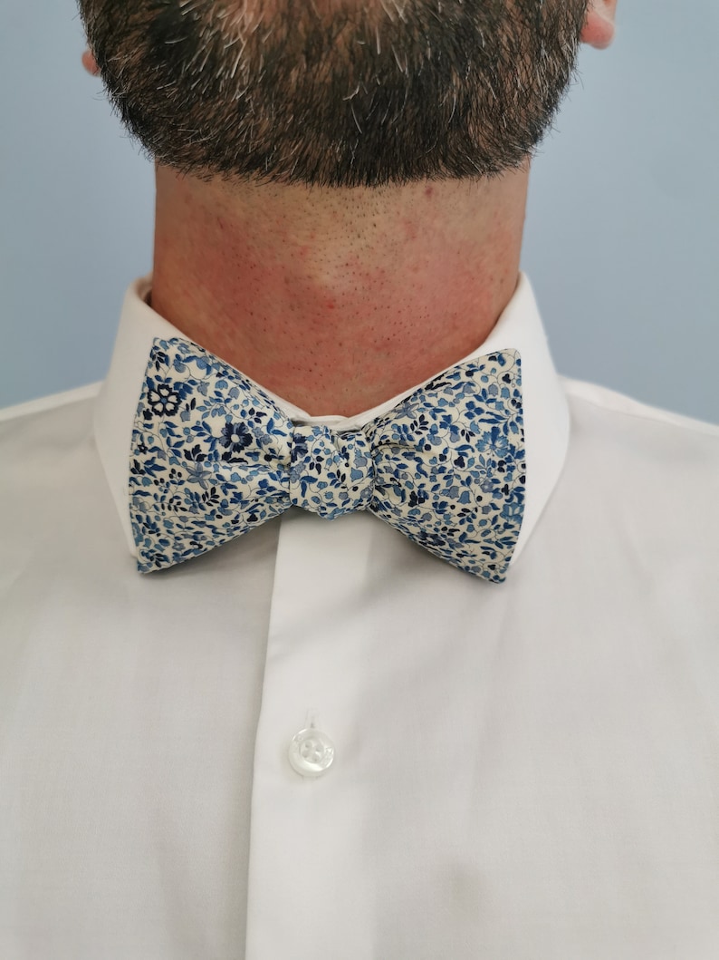 Katie and Milie blue liberty bow tie