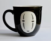No Face Studio Ghibli Mug - Coffee cup - Spirited Away - Anime - Black - Cosplay - Geek Gift - Tea Cup - Giant Mug - Spirit - Japan kaonashi