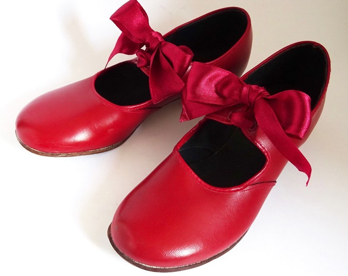 red tap shoes