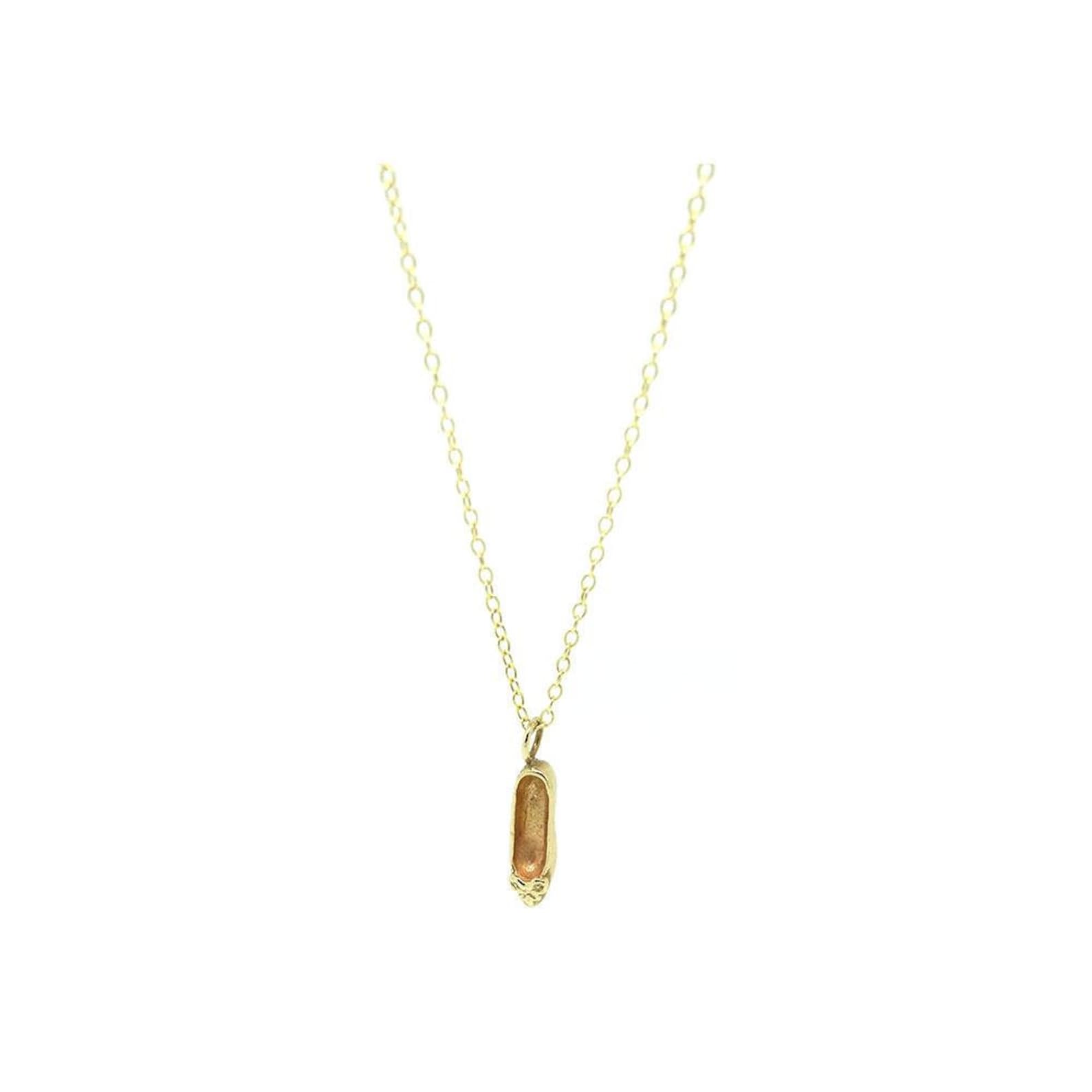 vintage charm necklace | 1960s gold charm | ballet shoe | charm necklace | delicate gold necklace | dancing charm