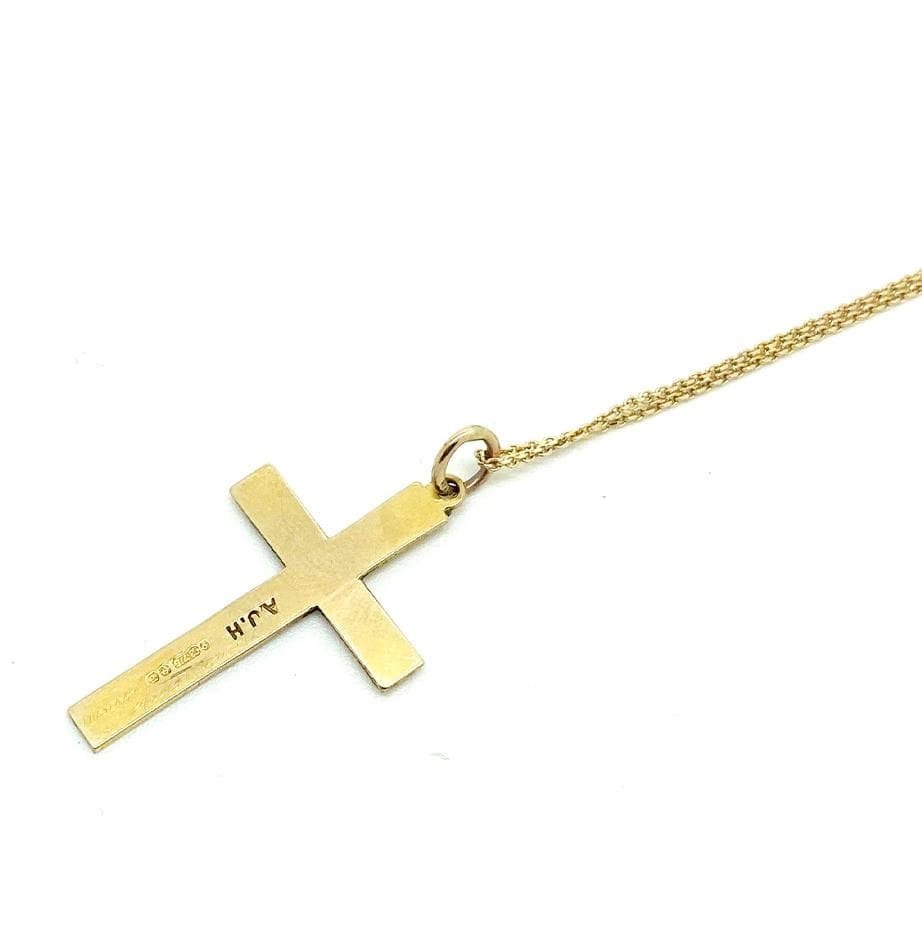 Vintage 1950s 9ct Gold Christian Cross Necklace - Etsy UK