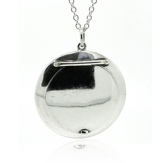 Art Deco 1920s Mirror Compact Locket Necklace