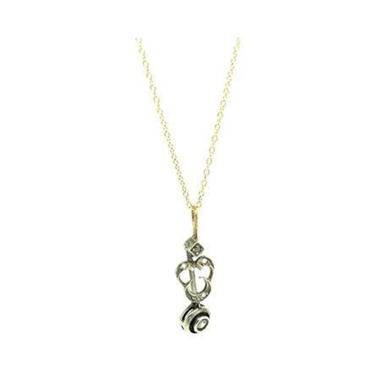 Antique Diamond Pendant Victorian Necklace - Victorian Diamond Pendant Necklace Antique Diamond Pendant Victorian Necklace - Victorian Diamond Pendant Necklace