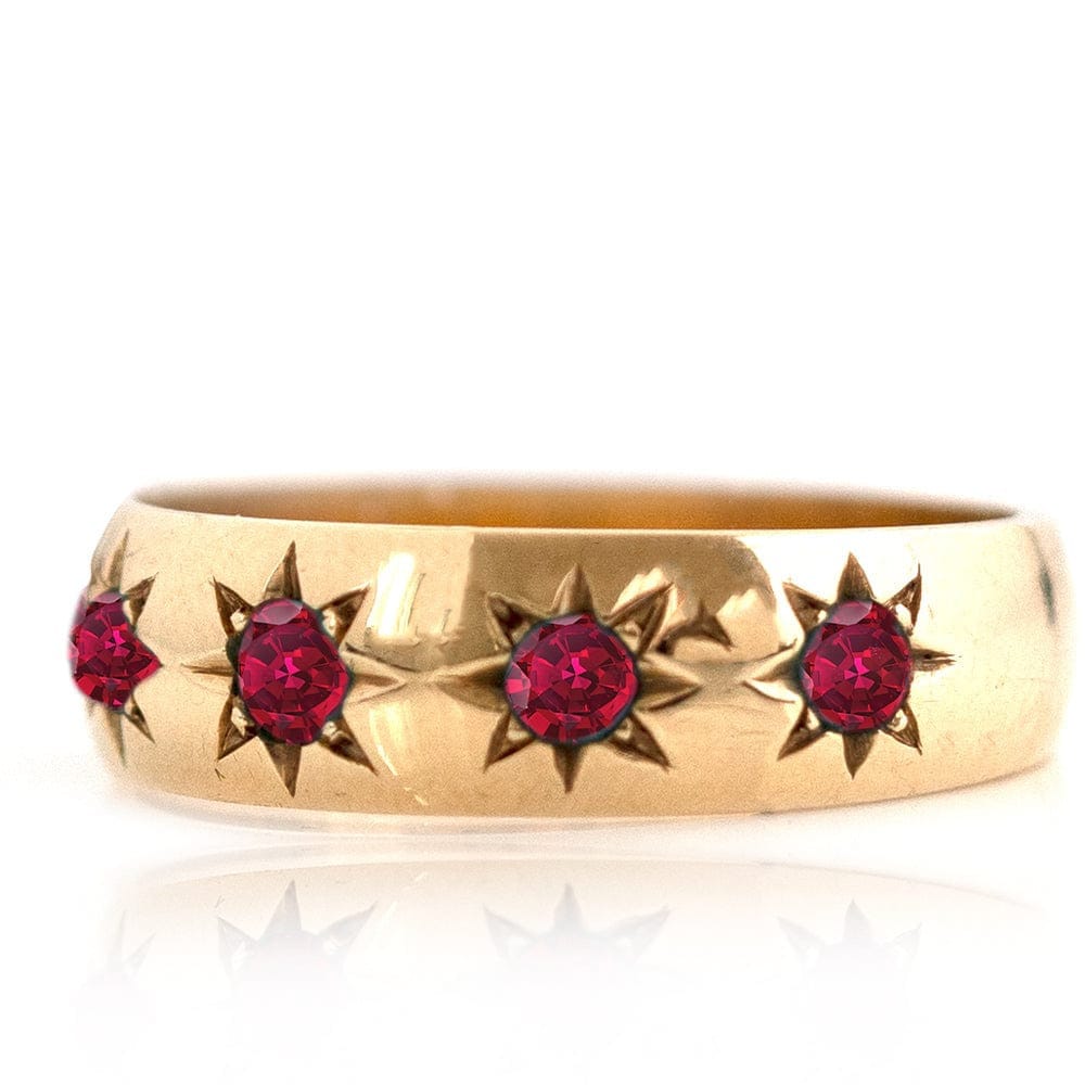 Handmade Ruby 18ct Gold Gypsy Stargazer Ring - Etsy