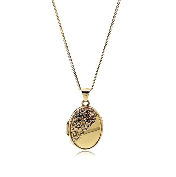 Vintage 1970s 9ct Gold Oval Mini Locket 