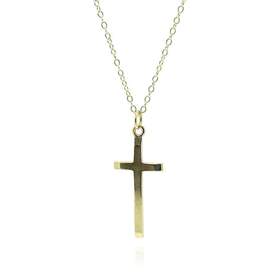 Vintage 1989 9ct Gold Cross Necklace - Etsy