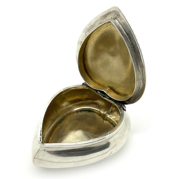 Antique Victorian 1899 Silver Heart Trinket Jewel… - image 4
