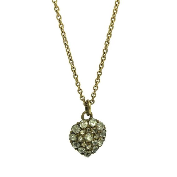 Antique Victorian Heart Necklace | Paste Heart | H