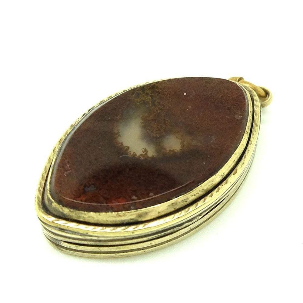 Antique Victorian Agate Locket Necklace Marquise Locket - Etsy